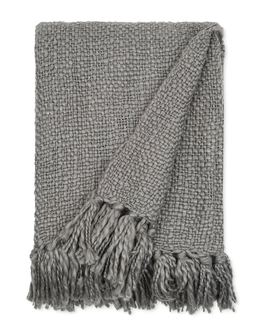 Home Collection Slub-yarn Throw Blanket In Gray