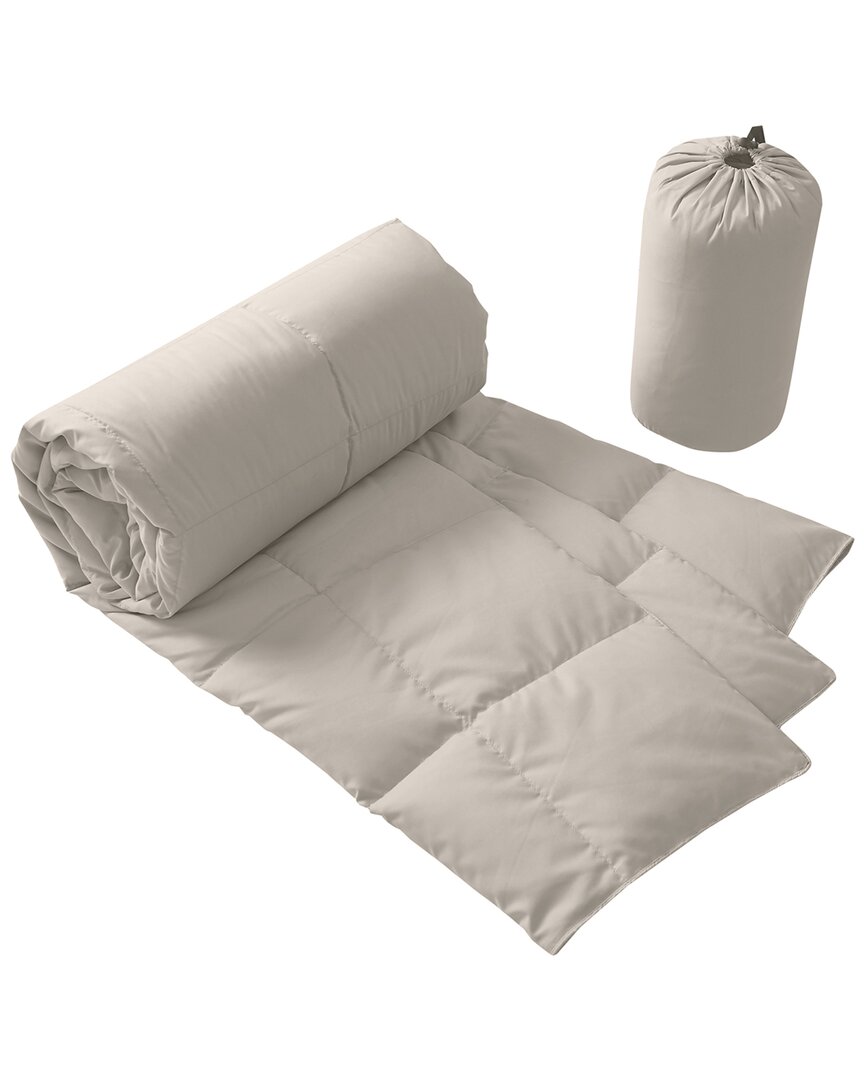 Beautyrest Power Packable Down Throw With Pouch In Ivory