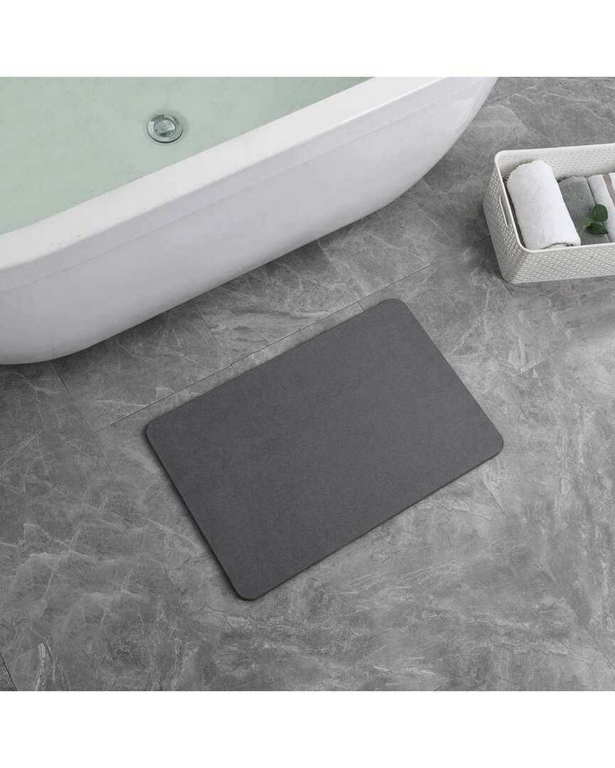 J&v Textiles Diatomaceous Quick-drying Stone Bath Mat In Gray