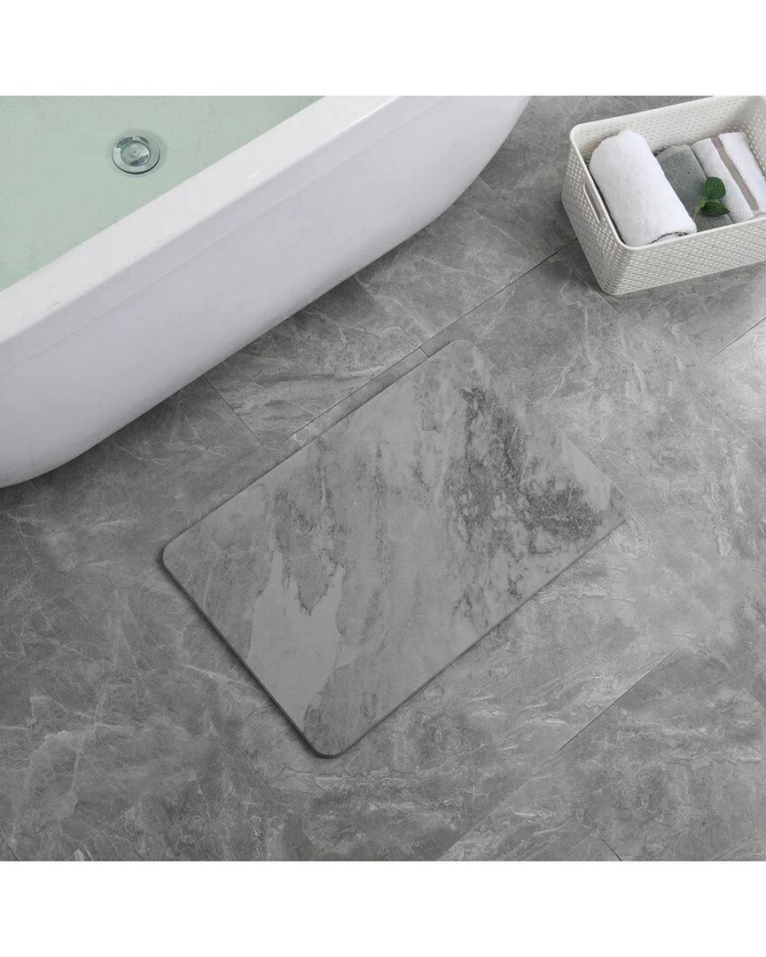 J&v Textiles Diatomaceous Quick-drying Stone Bath Mat In Gray