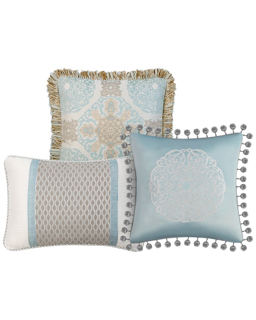 Waterford Jonet Set Of 3 Decorative Pillows In Cream