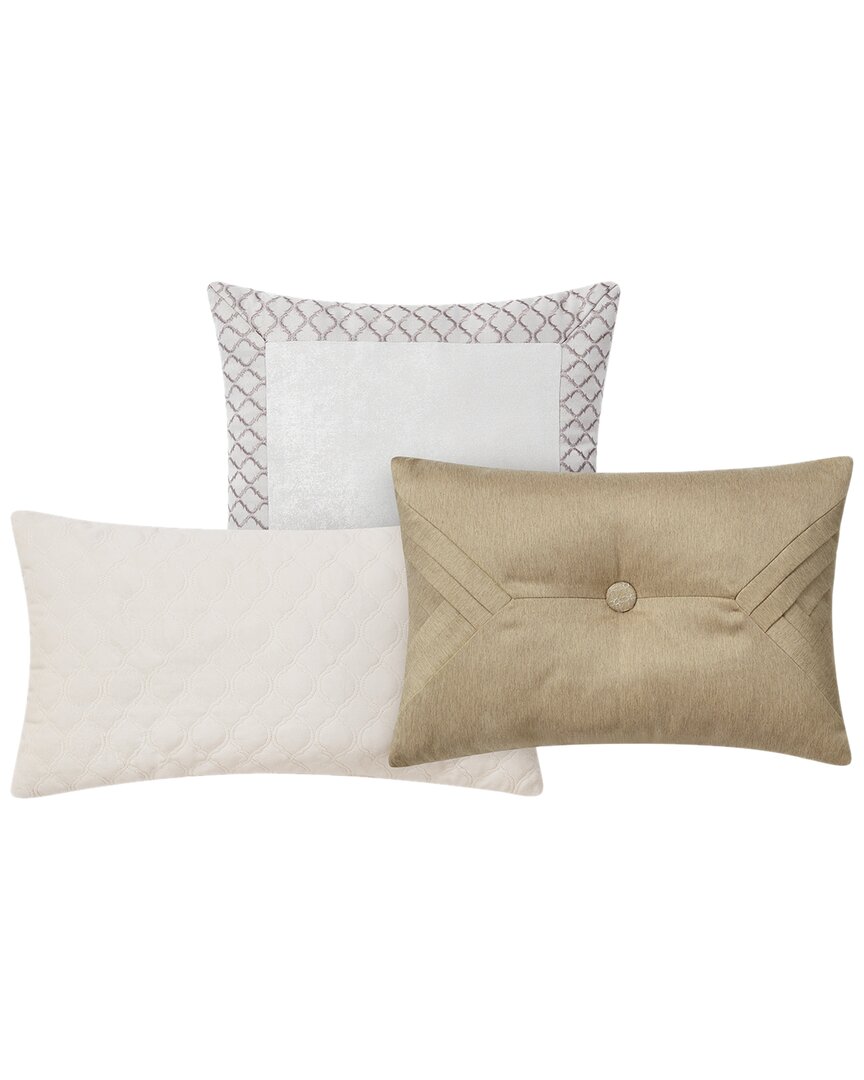 Waterford Maritana Set Of 3 Decorative Pillows In Beige