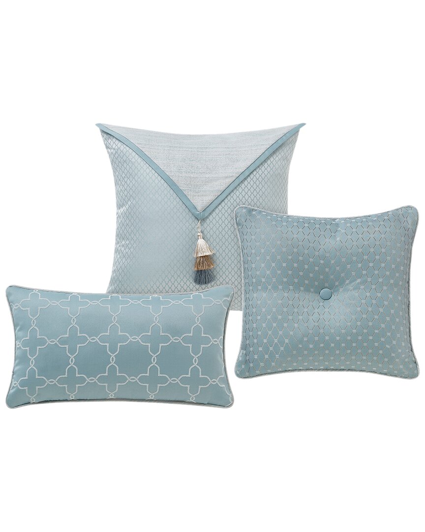 Shop Waterford Arezzo Set Of 3 Decorative Pillows In Multicolor