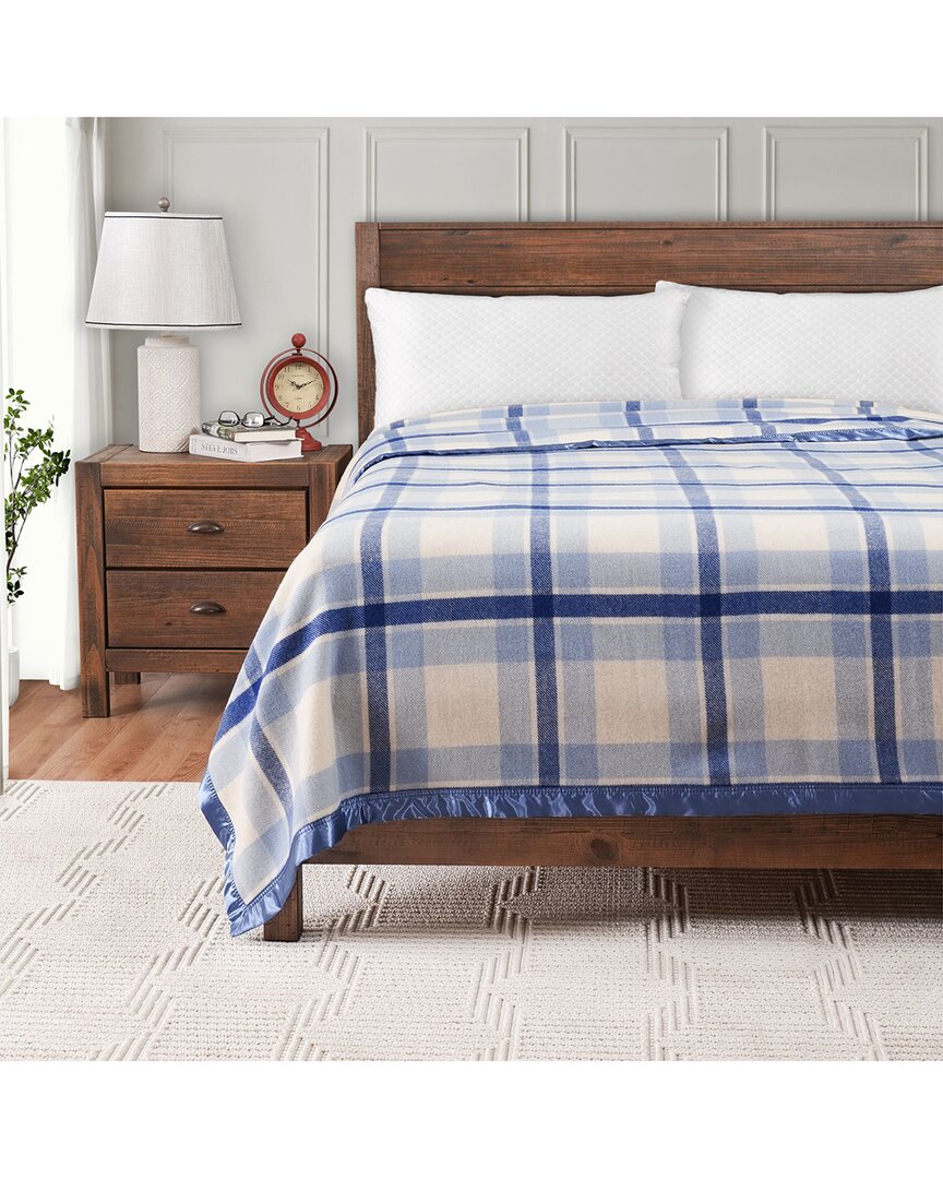 Jackaroo Essential Australian Merino Wool Throw Blanket In Blue