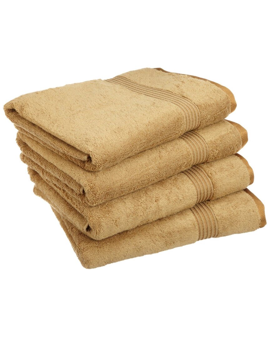 Superior Solid Soft 4pc Absorbent Bath Towel Set In Beige