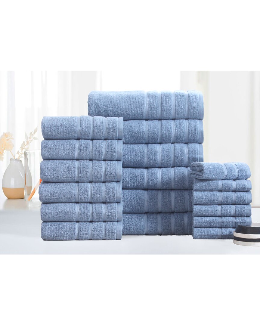 Bibb Home 18pc Zero Twist Egyptian Cotton Towel Set