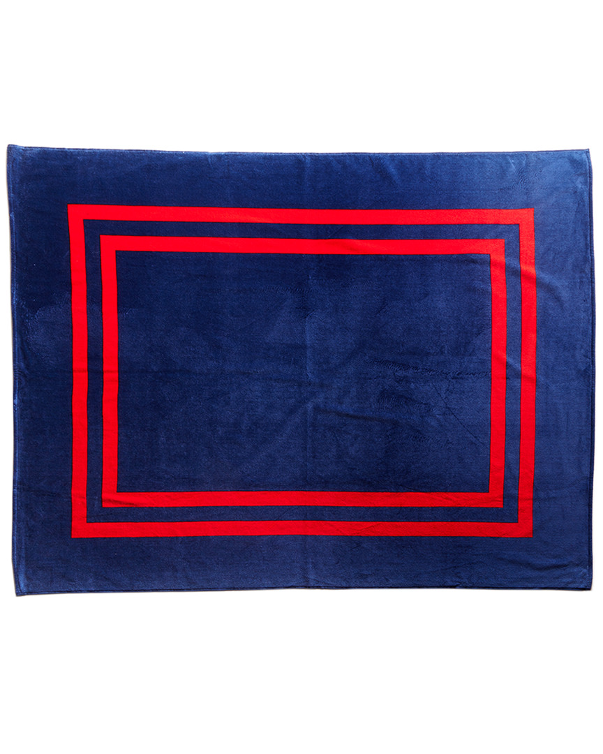 Dohler Navy & Red Beach Blanket/towel For Two