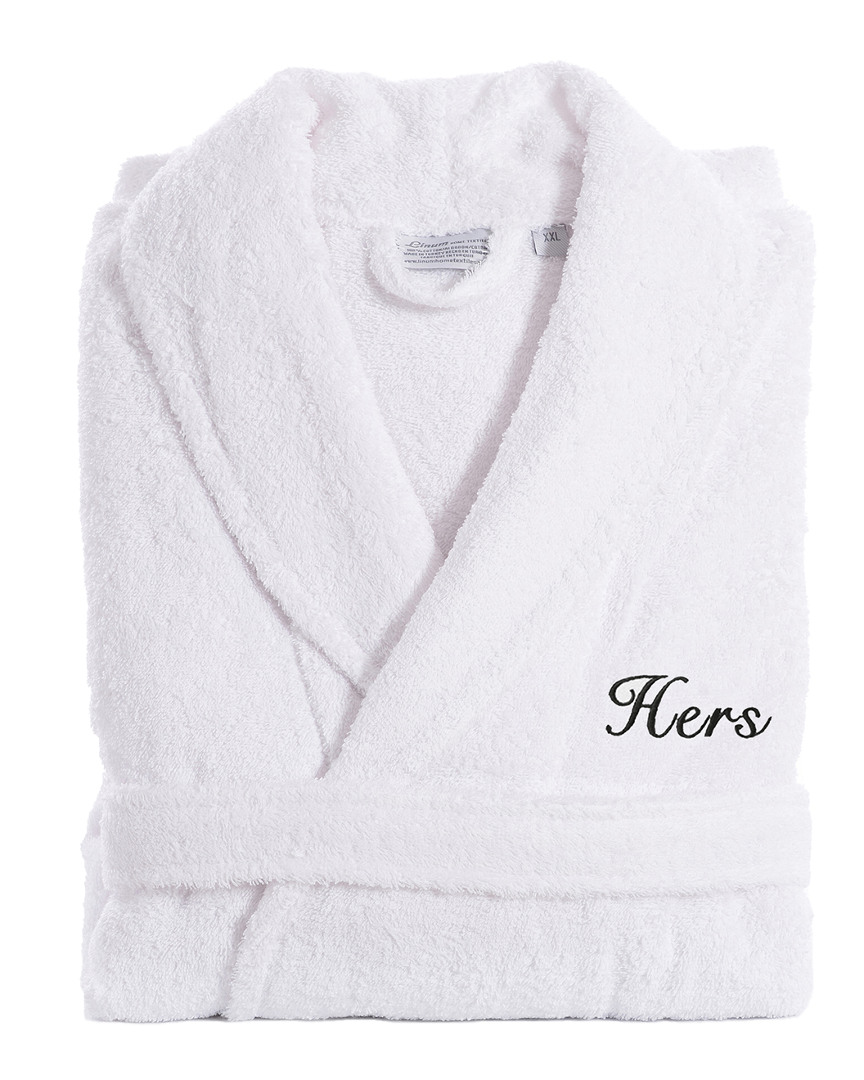 Linum Home Textiles Embroidered Hers Terry Bathrobe