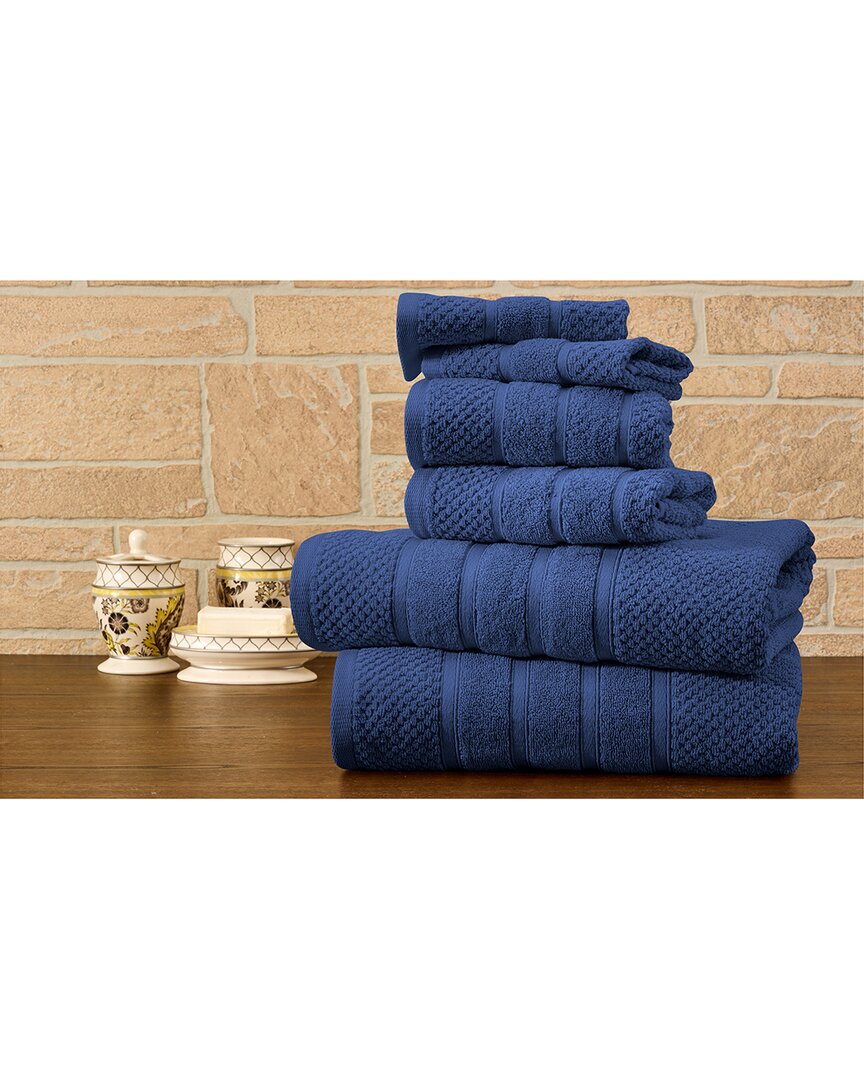 Bibb Home 6pc Zero Twist Egyptian Cotton Towel Set