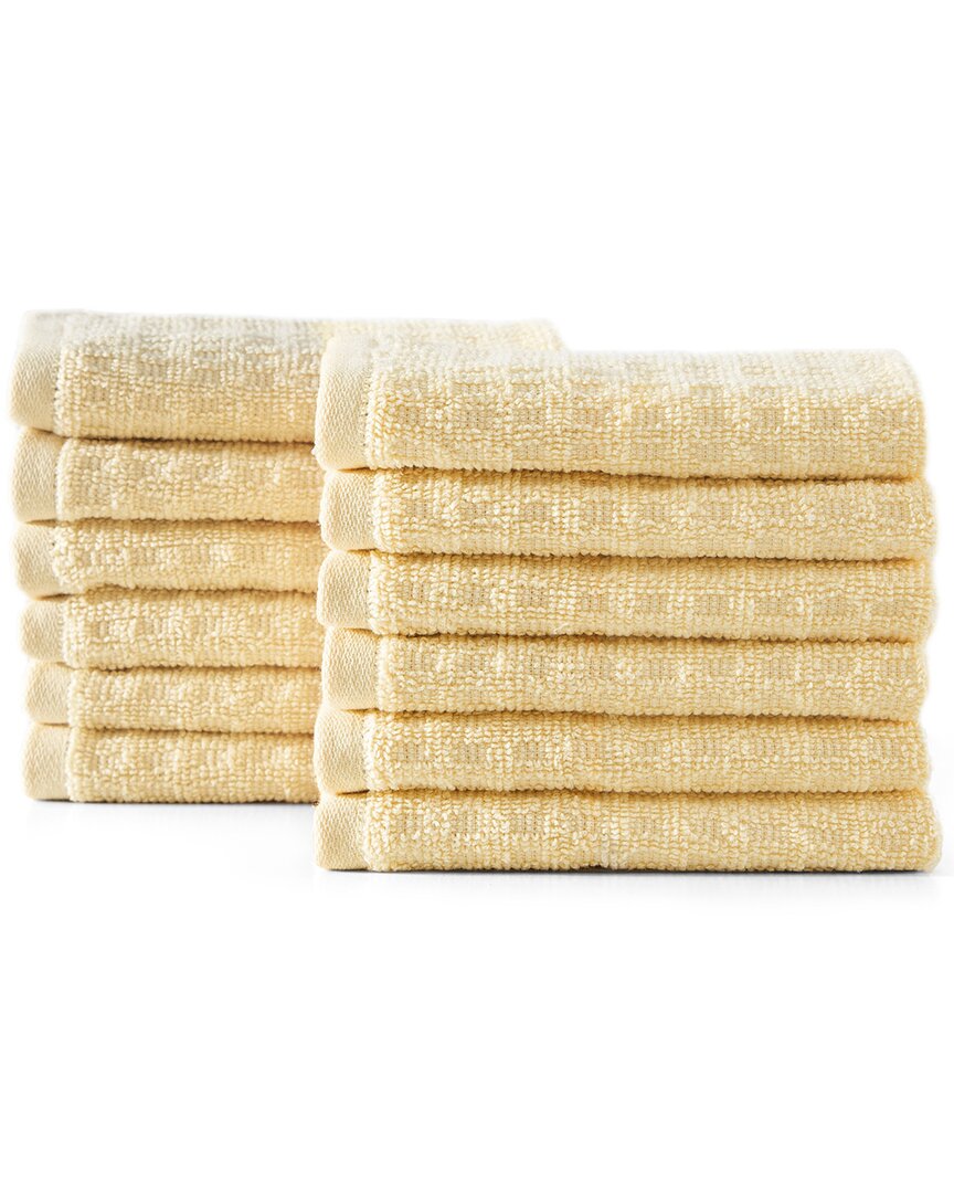 Tommy Bahama Set Of 12 Northern Pacific Terry Wash Towels In Yellow