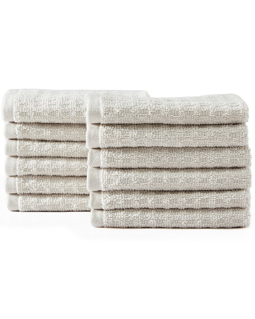 Tommy Bahama Set Of 12 Northern Pacific Terry Wash Towels In Beige