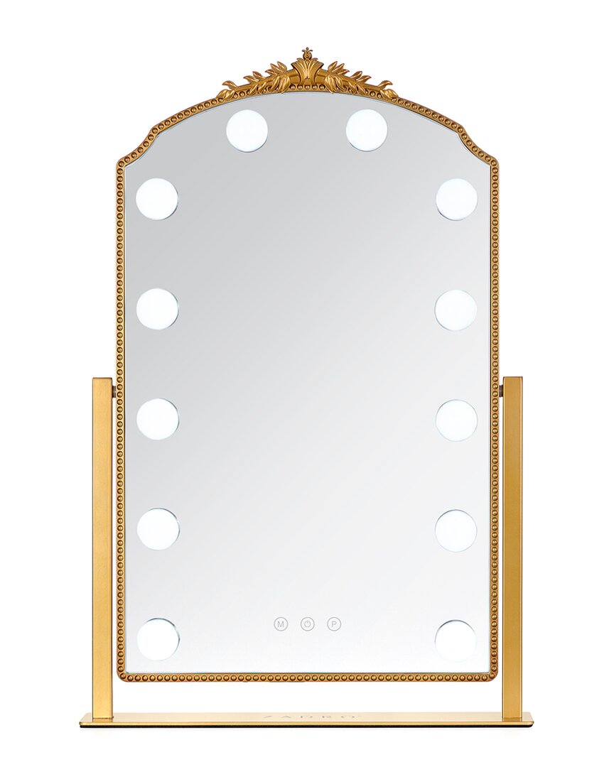 Zadro Led Lighted Hollywood Mirror With Gilded Décor In Gold