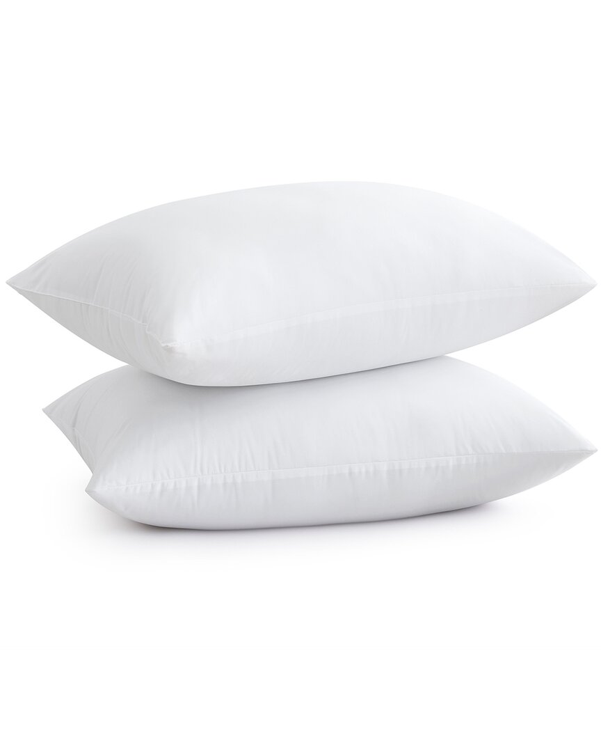Unikome Set Of 2 Soft Fabric Down Alternative Bed Pillows In White