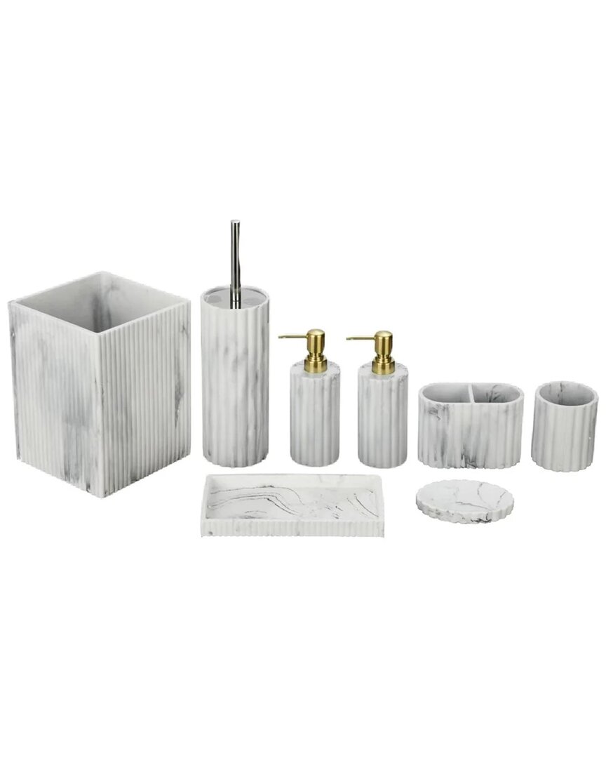 J&v Textiles 8pc Resin Bathroom Accessories Set