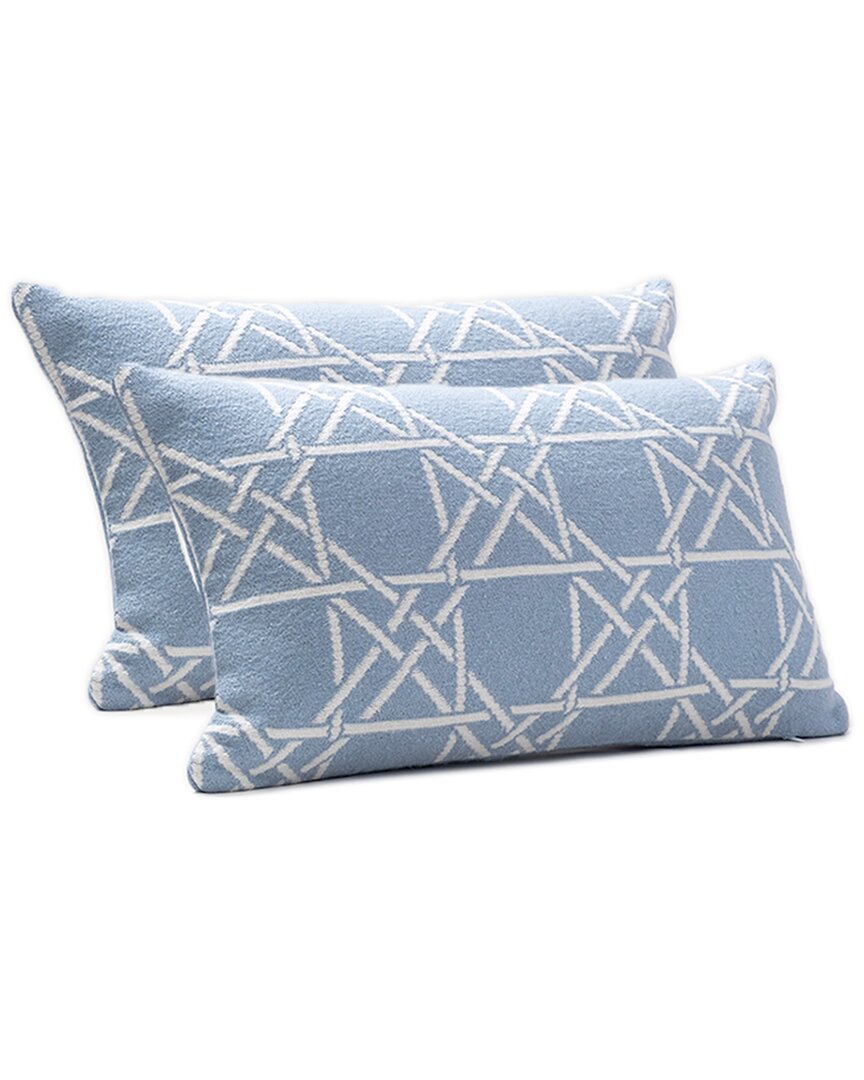 Brooks Brothers Lattice Work Decorative Pillow In Blue