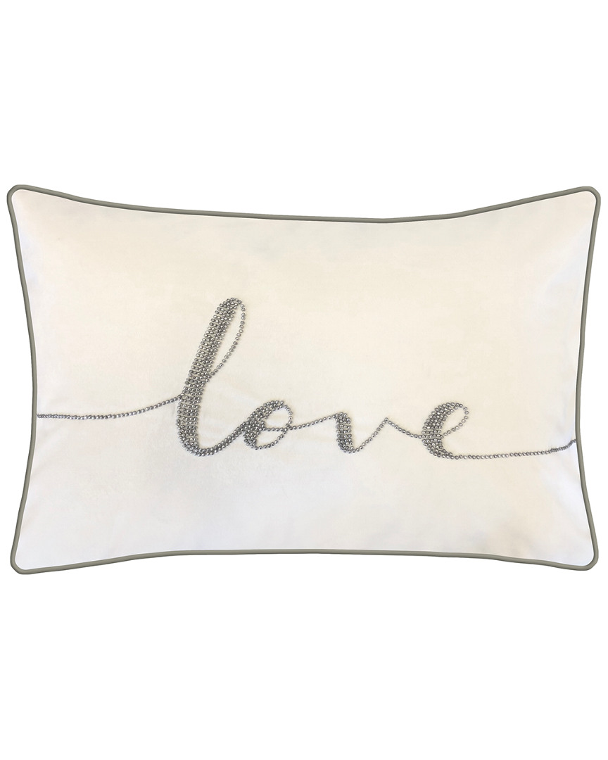 Edie Home Beaded Love Decorative Pillow In Multi