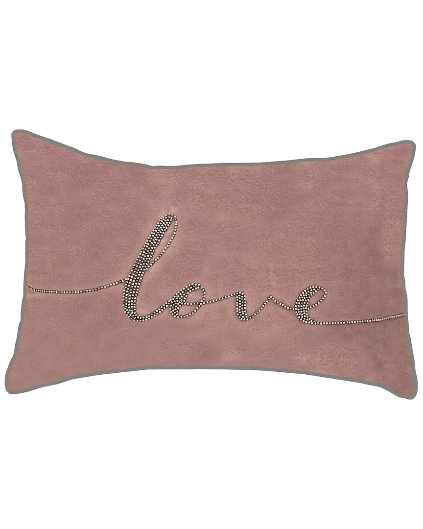 Edie Home Beaded Love Decorative Pillow In Multi