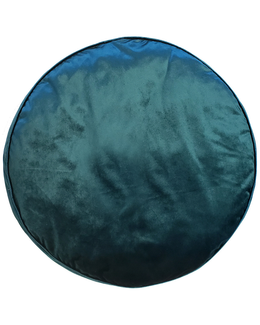 Shop Edie Home Panne Velvet Round Floor Pillow In Multi