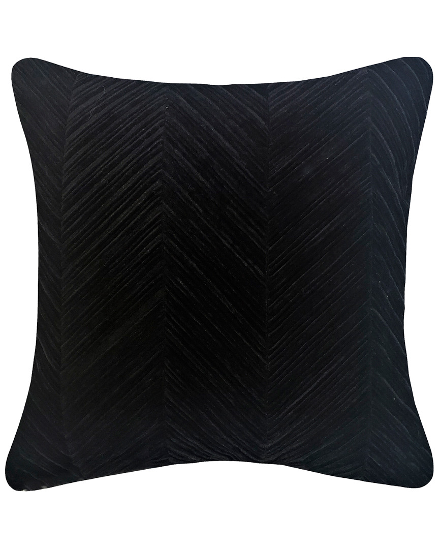 Edie Home Chevron Velvet Decorative Pillow In Multi