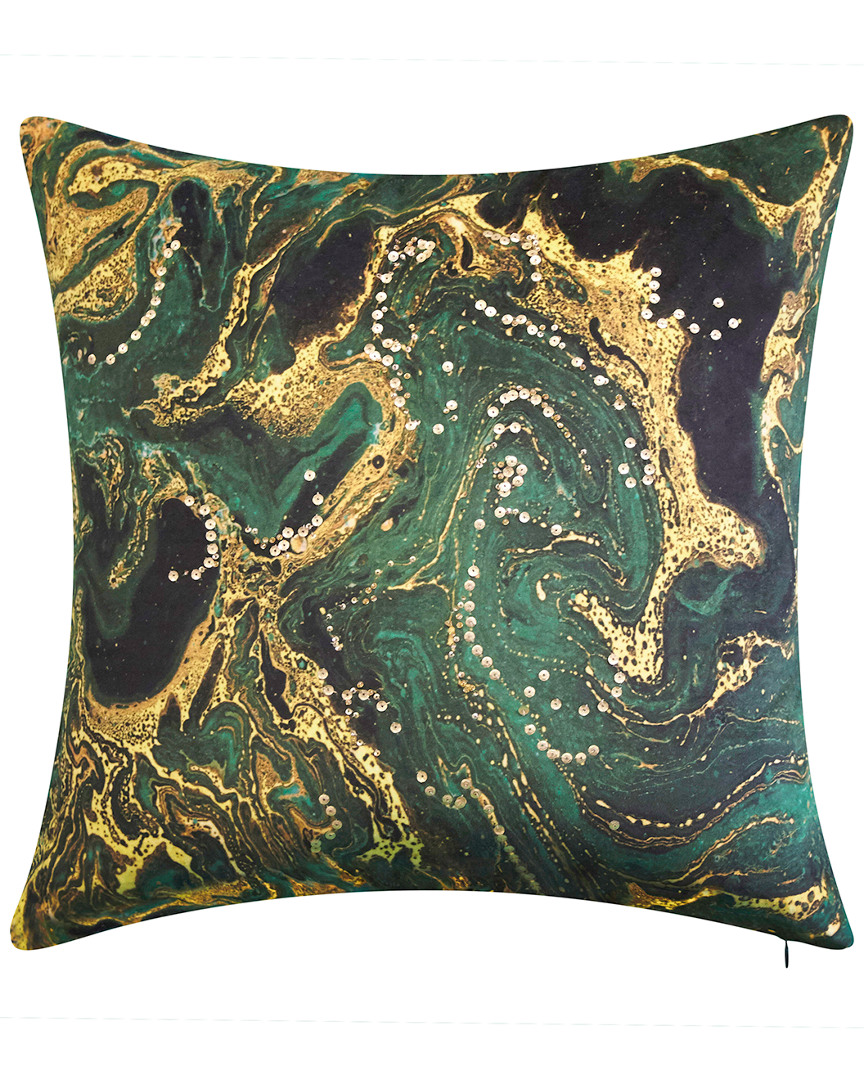 Edie Home Malachite Crystal Decorative Throw Pillow In Multi