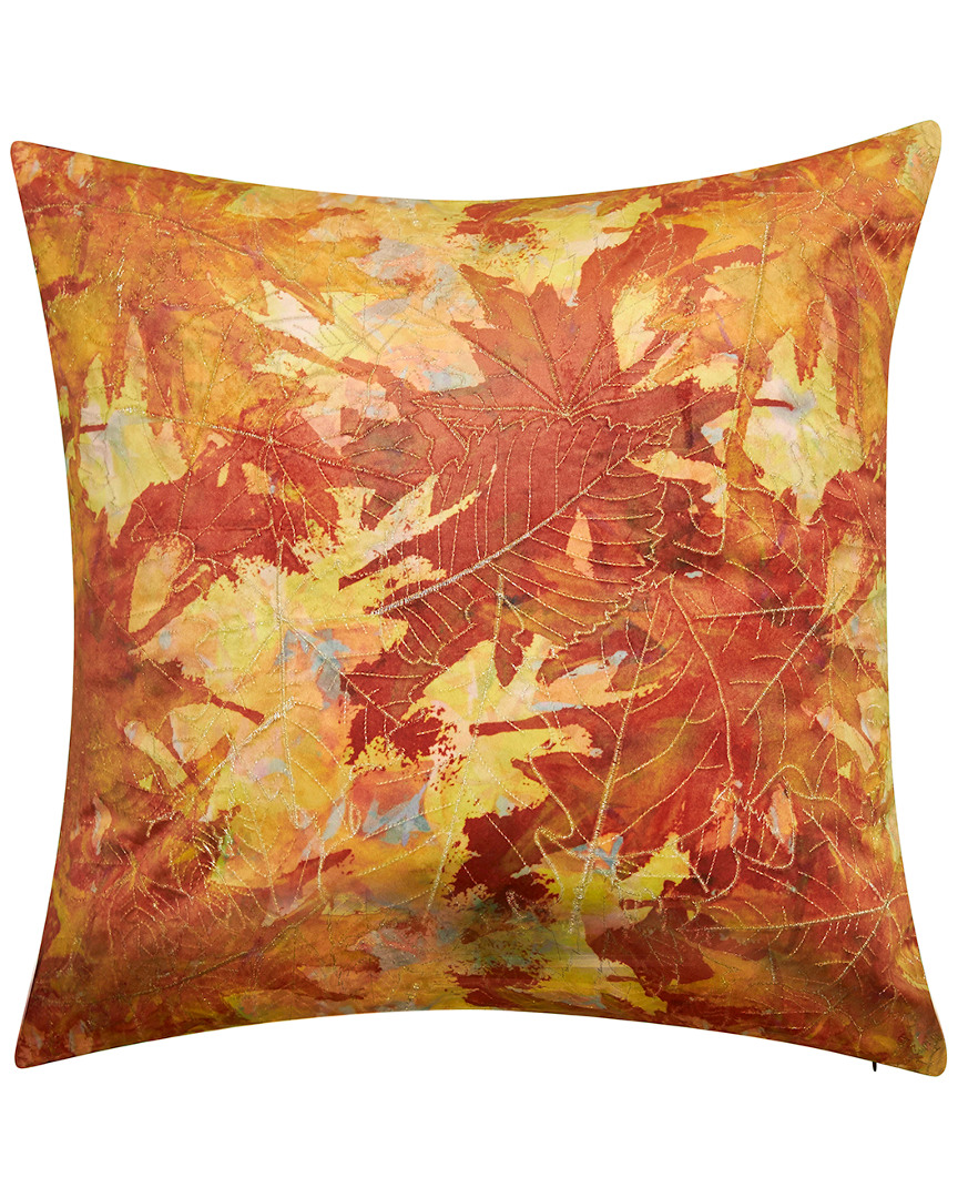 Edie Home Printed Leaf Decorative Throw Pillow In Multi