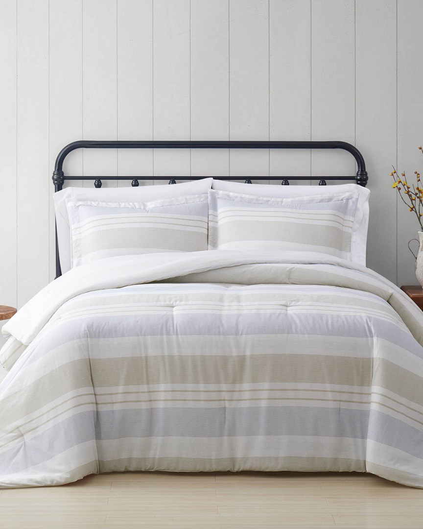 Cottage Classics Spa Stripe Comforter Set In Tan