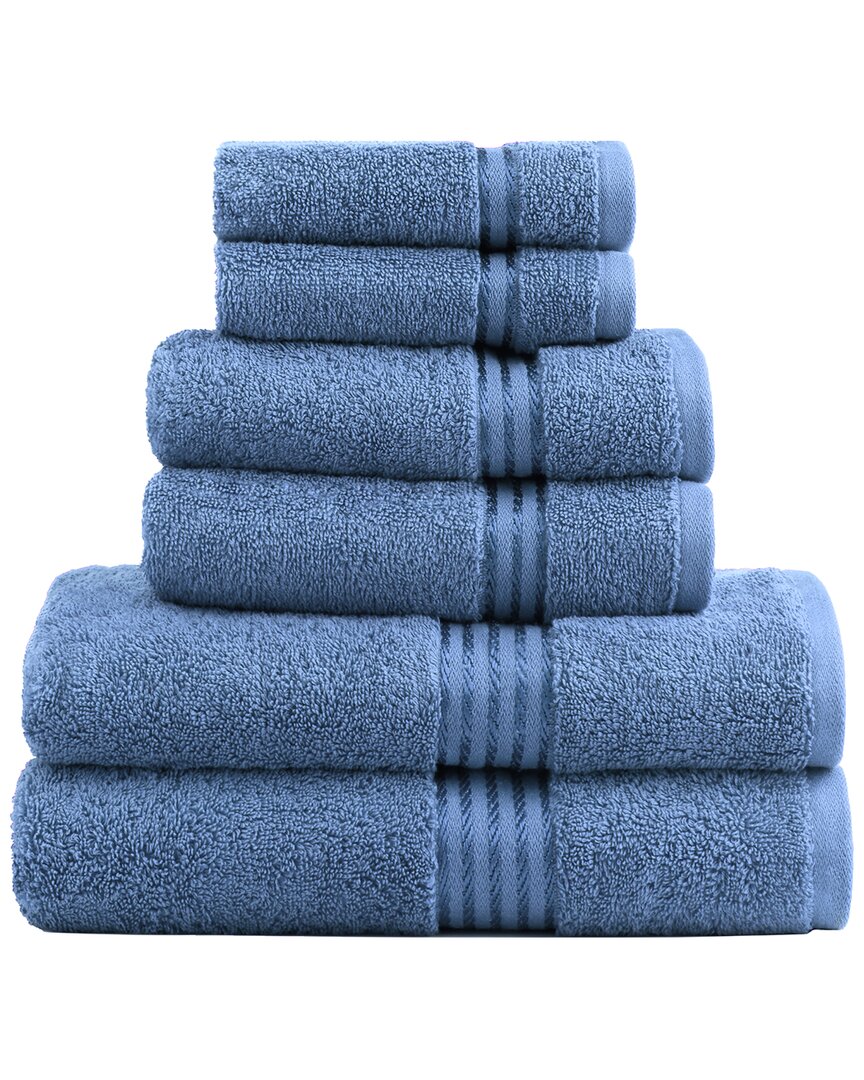Shop Comfort & Care Plush 6pc Towel Set In Blue