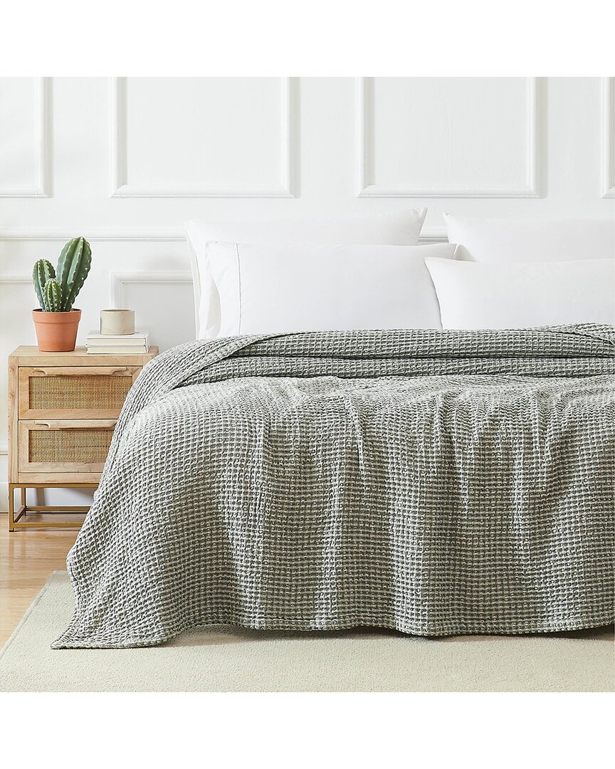 Southshore Fine Linens Tama Cotton Waffle Throw In Green