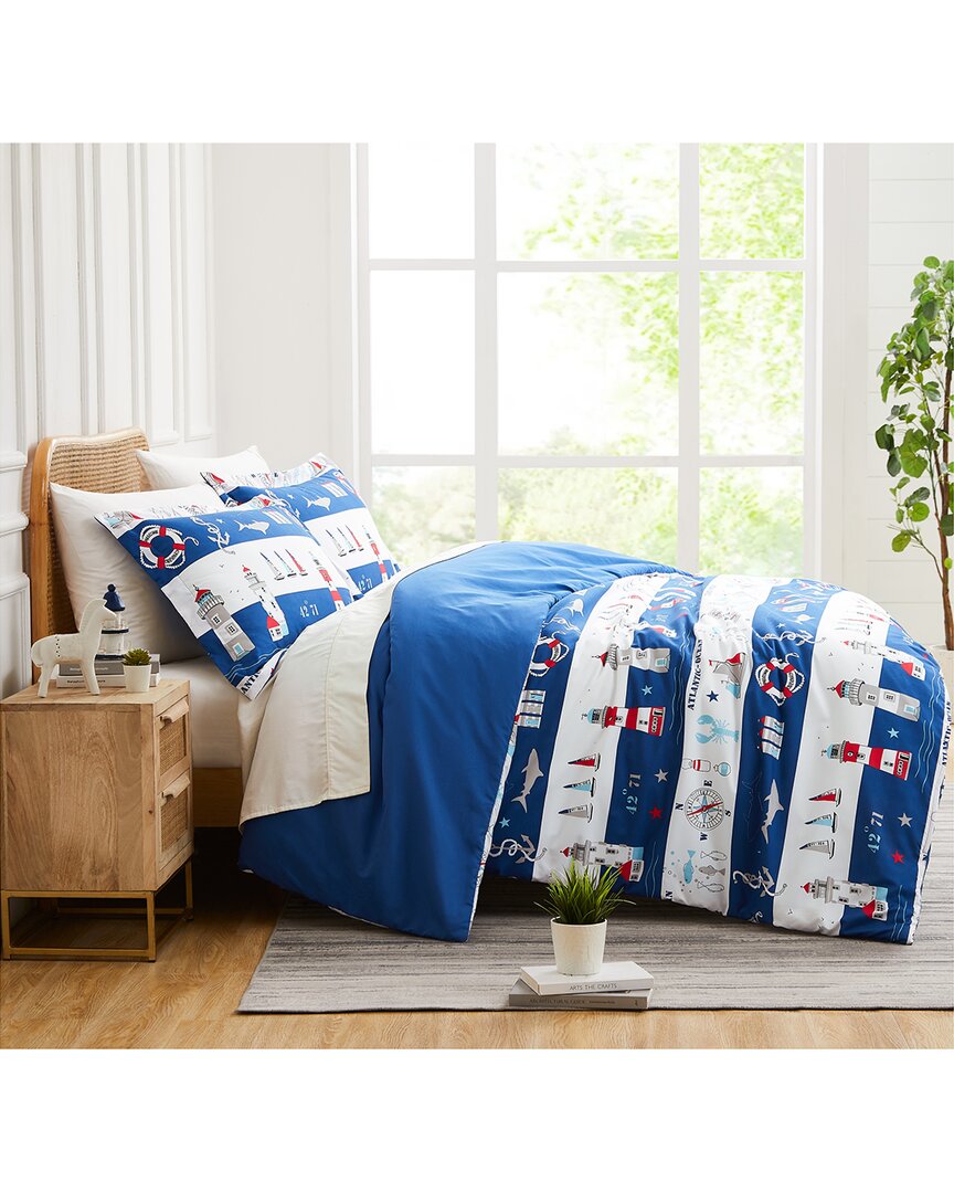Southshore Fine Linens Spirit Oversized Reversible Comforter Set In Blue