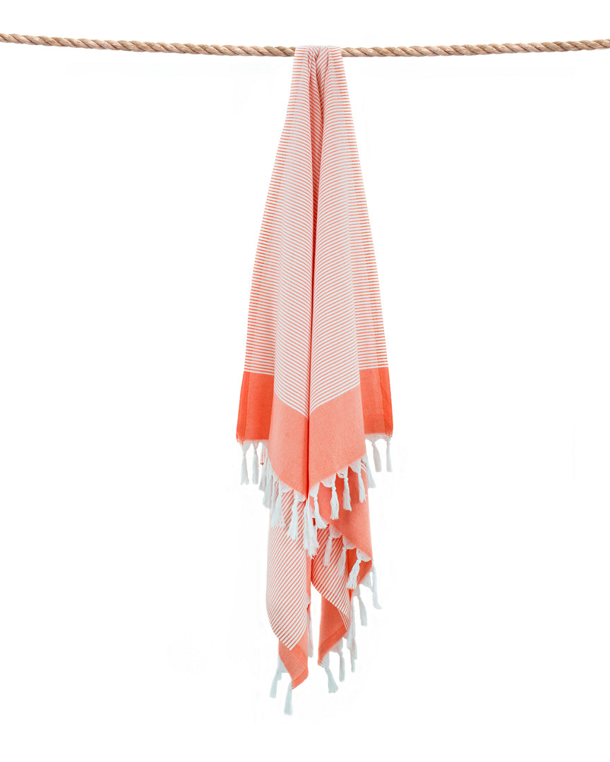 Linum Home Textiles Elegant Thin Stripe Pestemal Beach Towel In Peach