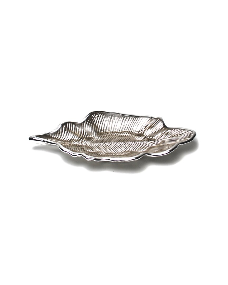 Murano Art Collection Murano 11.5in Foglia Willow Leaf Plate In Neutral