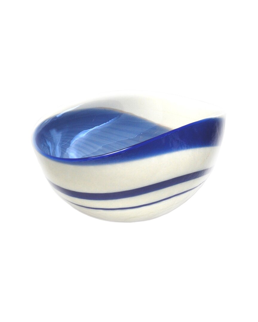 Murano Art Collection Murano 7in Murano Glass Shell Bowl In White