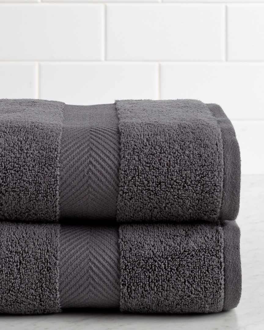 Superior Highly Absorbent Zero Twist 2pc Bath Towel Set In Grey