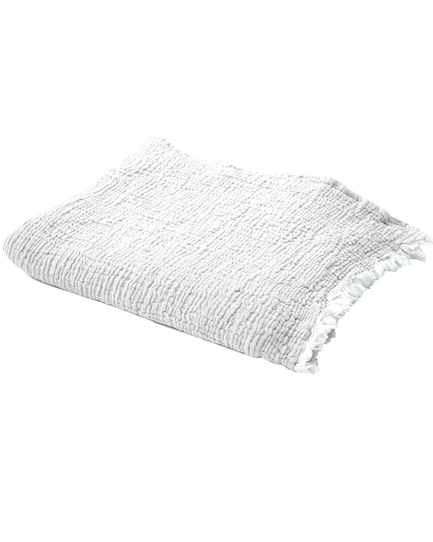 Lr Home Annie Farmhouse Crinkled Turkish Cotton Throw Blanket In White