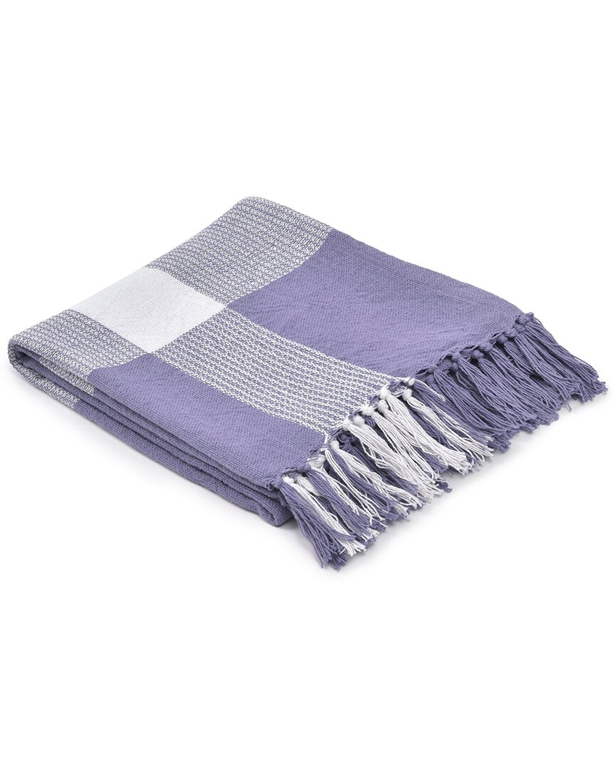 Lr Home Hipolyta Tartan/plaid Hand-woven Throw Blanket In Purple