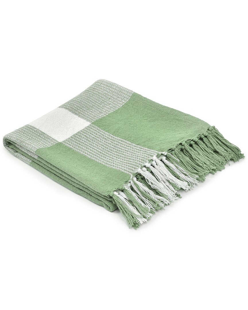Lr Home Hipolyta Tartan/plaid Hand-woven Throw Blanket In Green
