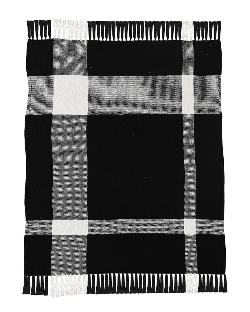Lr Home Hipolyta Tartan/plaid Hand-woven Throw Blanket In Black