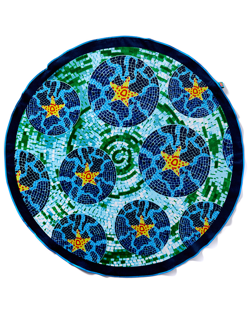 Dohler 63in Round Beach Towel In Blue