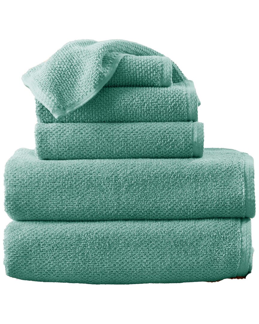 Linery & Co Luxury Cotton Textured Bath Towel In Green