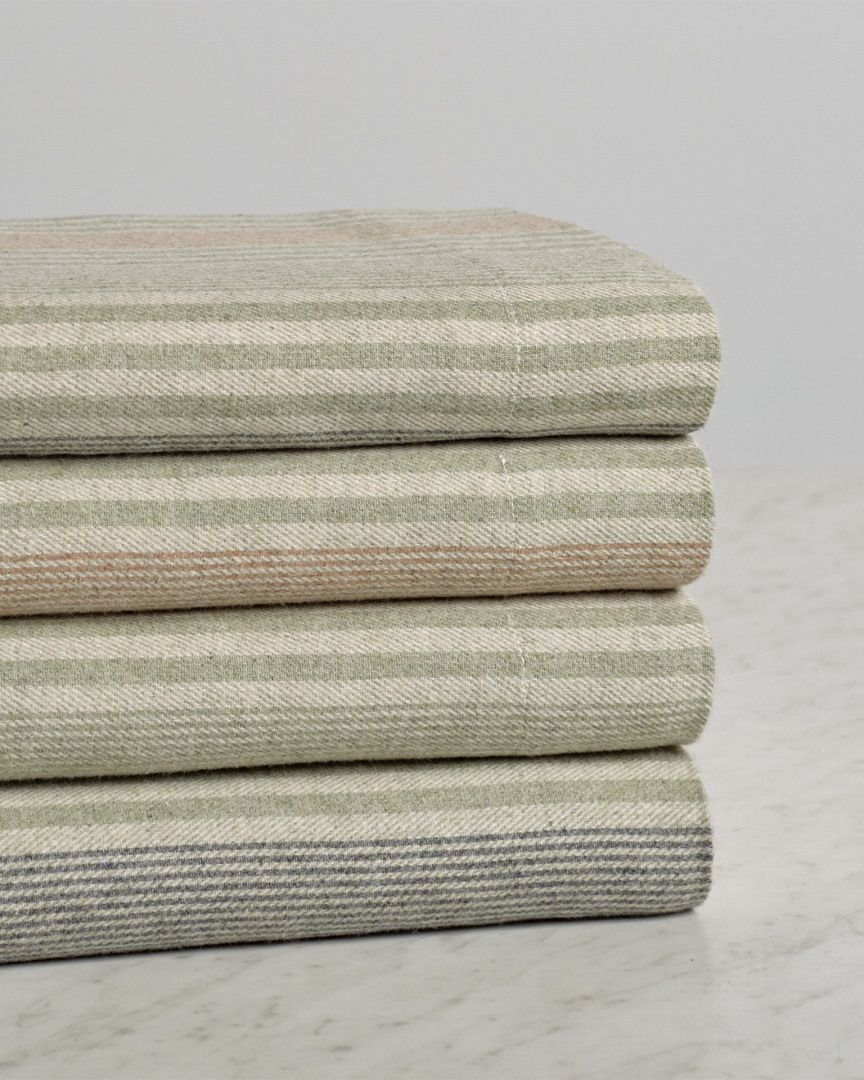 Belle Epoque Heathered Stripe Flannel Sheet Set In Nocolor