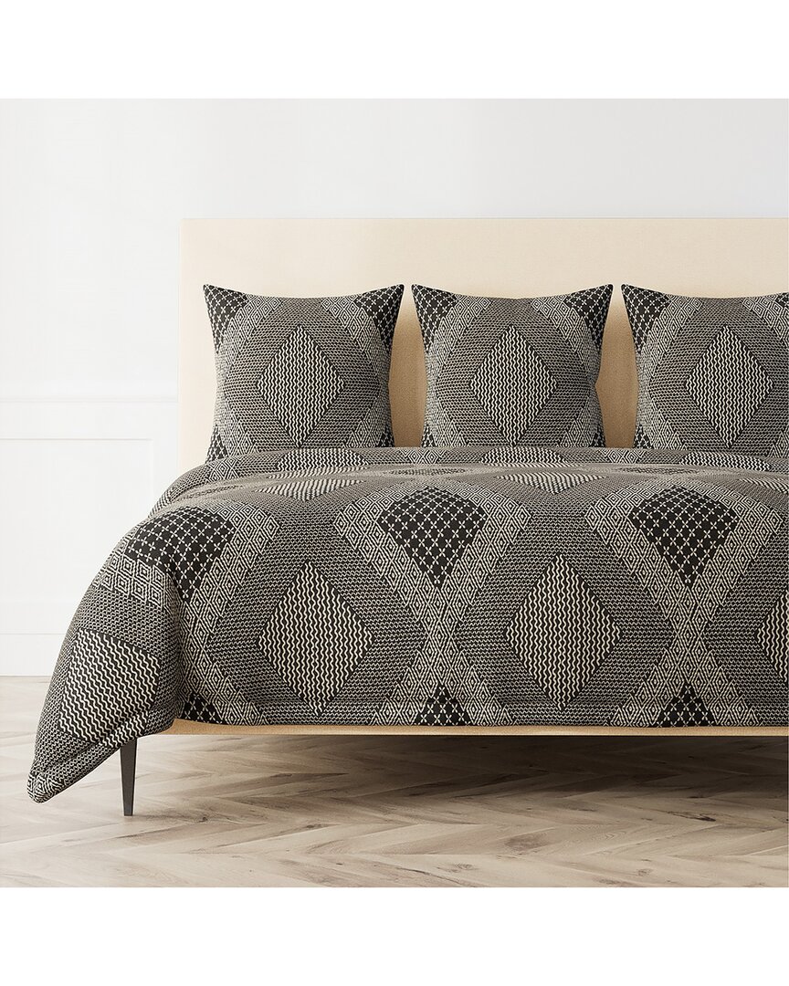 Ann Gish Sashiko Hishi-moyo Duvet In Gray