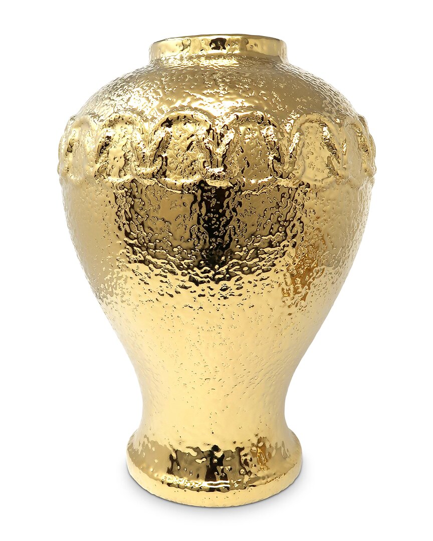 Vivience Gold Ginger Jar With Gold Chain Detail