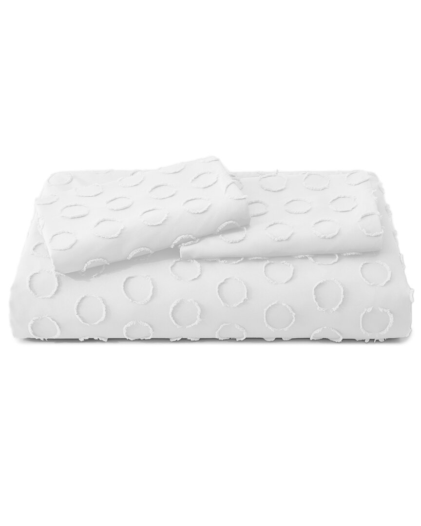 Unikome Clipped Jacquard Geometric Duvet Cover Set In White