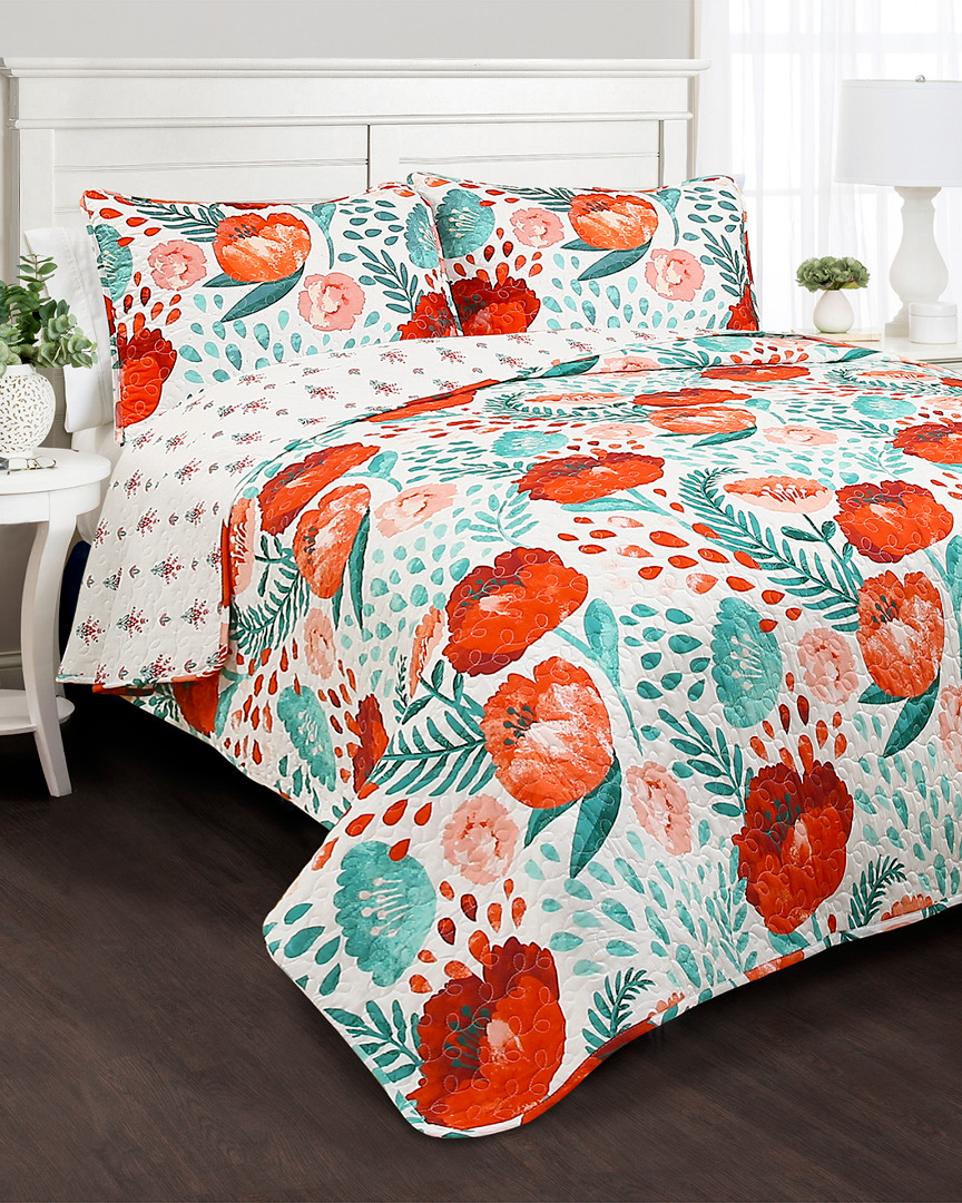 Lush Decor Poppy Garden Quilt Set