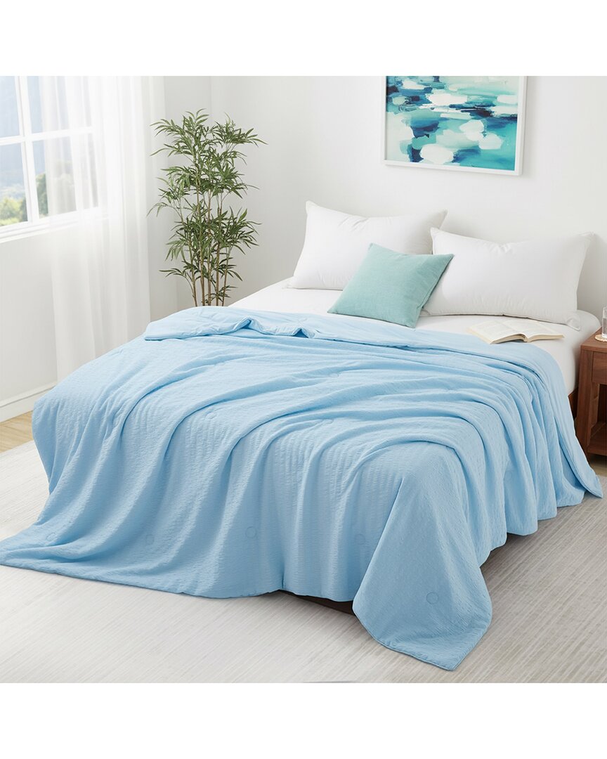 Unikome Lightweight Cooling Reversible Seersucker Bed Blanket