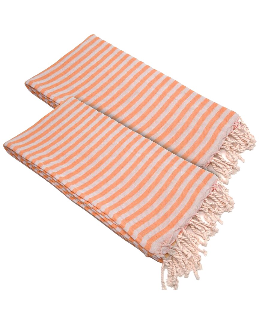 Linum Home Textiles Set Of 2 Fun In The Sun Turkish Cotton Pestemal Beach Towels