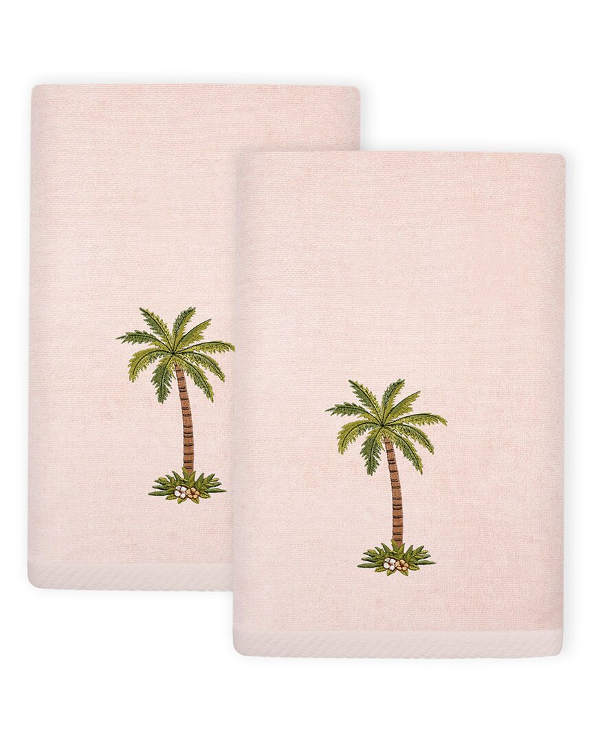 Linum Home Textiles Palmera 2pc Embellished Turkish Cotton Fingertip Towel Set