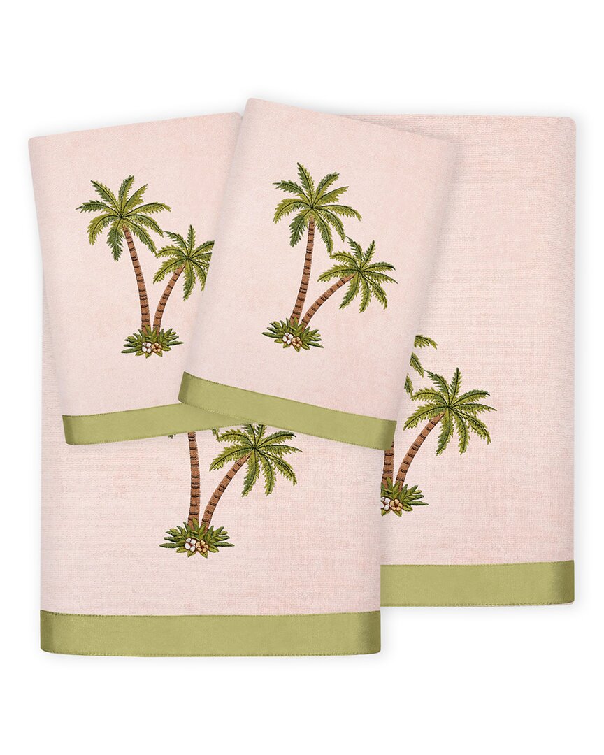 Linum Home Textiles Palmera 4pc Embellished Turkish Cotton Towel Set