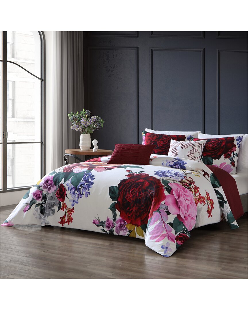 Bebejan Magenta Floral Reversible Comforter Set