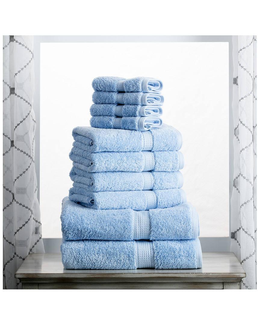 Superior Highly Absorbent 10pc Ultra Plush Towel Set In Light Blue